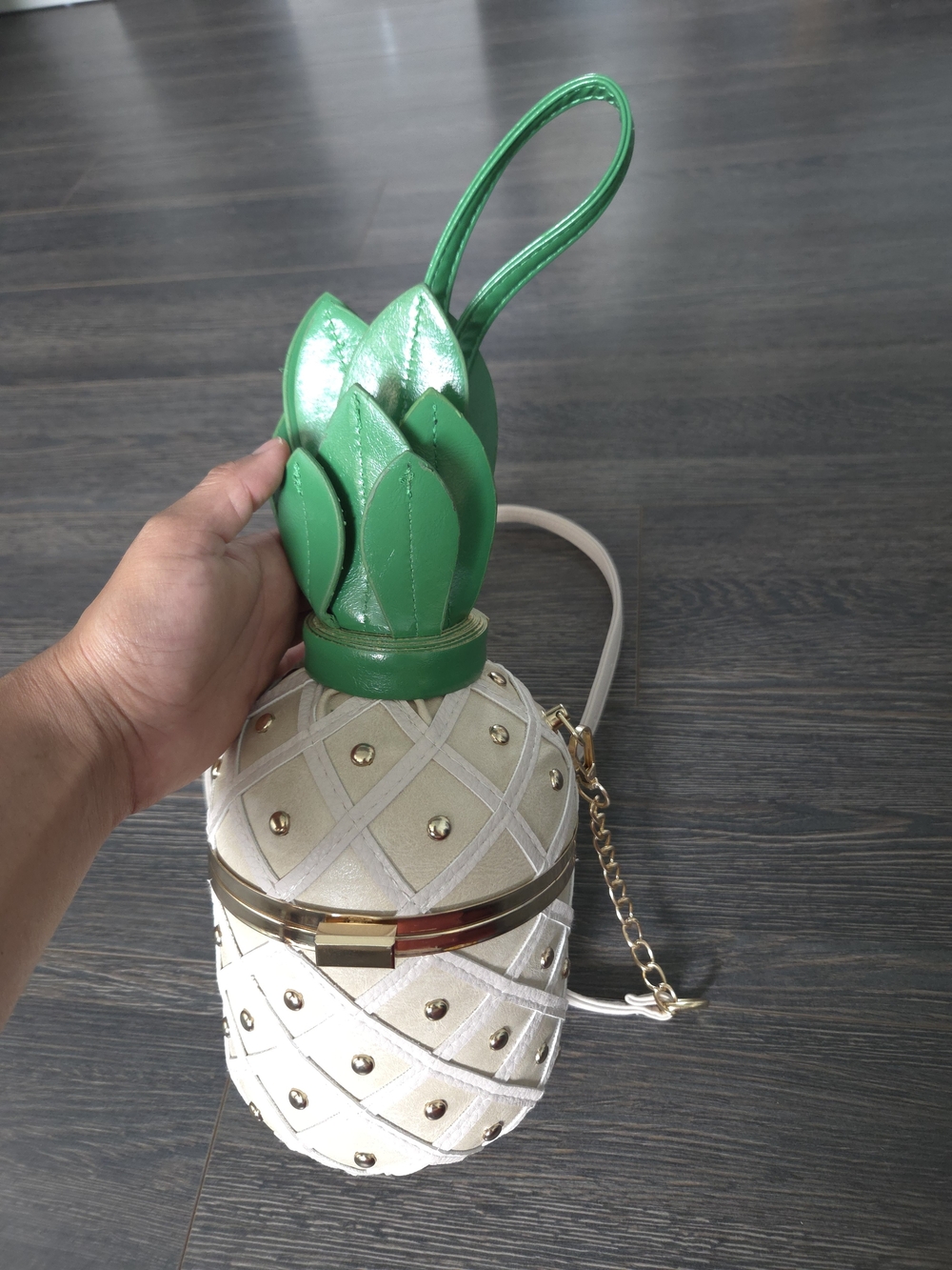 Womens Pineapple Crossbody Bag  Leather - Picture 2 of 4